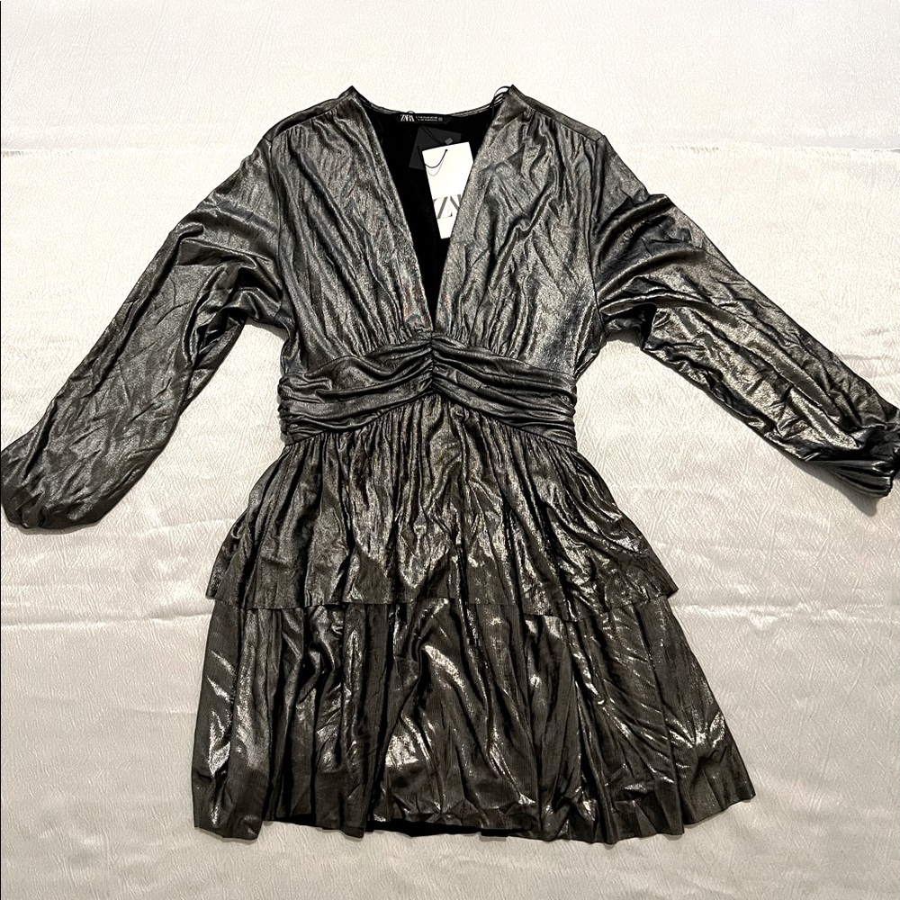 Satin, chrome dress